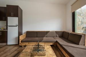a living room with a couch and a kitchen at Finca Aramai in Adeje
