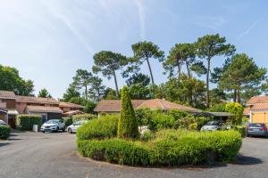 a small bush in the middle of a parking lot at Maison Chaleureuse Avec Terrasse in Capbreton