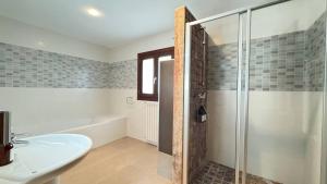 a bathroom with a shower and a toilet and a sink at Best Leisure in Playa de Palma in Can Pastilla +13 photos