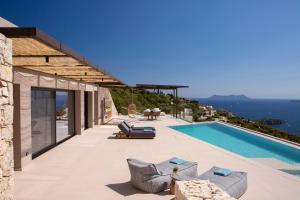 a villa with a view of the ocean at Villa Alexandra in Lefkada