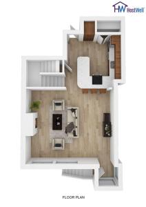 a drawing of a floor plan of a house at Two Bedroom, Two Newly Renovated Bathrooms, Deck in San Francisco