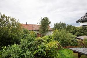 a house with trees and bushes in a yard at Ferienapartments Ariana in Bad Säckingen