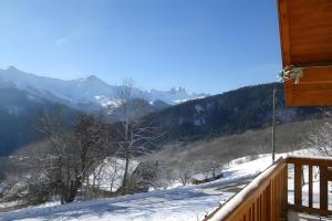 a view from the balcony of a cabin in the snow at La Gelinotte - Jarrier in Jarrier