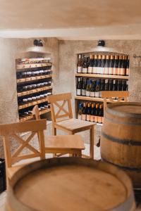 a wine tasting room with a bunch of wine bottles at Villa Jizbička in Náchod +19 photos