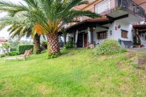 a palm tree in front of a house at Kety in Serdió