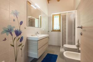 a bathroom with a sink and a toilet at Nonno Bigi Genziana in Tremosine Sul Garda