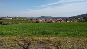 a field of green grass with a town in the background at Alte Schule in Bad Wildungen