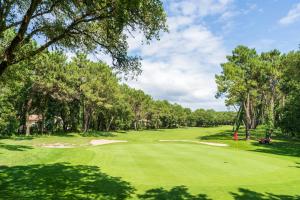 a view of the green on the golf course at Domaine de Pinsolle in Soustons