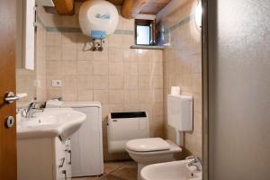 a small bathroom with a toilet and a sink at Arnica Tano di Grich in Cesani +11 photos