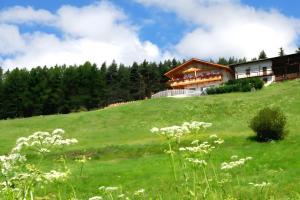 a house on top of a grassy hill at Mitterhof in Villandro