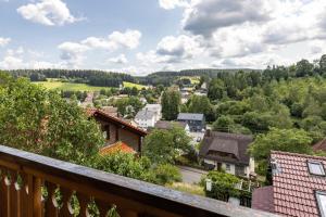 a view of a town from the balcony of a house at Sommerberg in Unterkirnach
