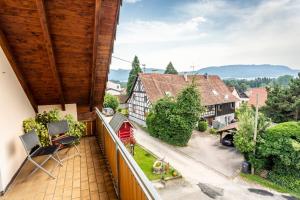a balcony with a view of a town at Jonagold in Stockach