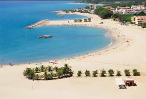 an aerial view of a beach with a group of people at Villa María Magdalena in Cambrils