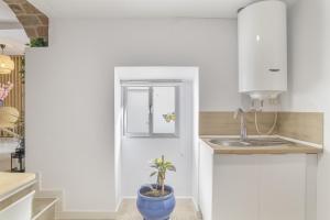 a kitchen with a sink and a potted plant at El Rincón de Hugo in Alcalá de los Gazules +13 photos