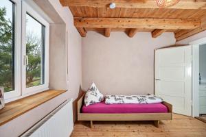 a room with a bed and a window at Salerhof in Bad Wurzach +17 photos