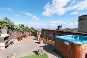 a hot tub on top of a building with plants at Hogar vacacional Maya in Santa Maria de Guia de Gran Canaria