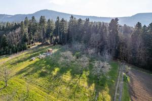 an overhead view of a field with trees in the background at Trekking Camp am Renchtalsteig in Oppenau