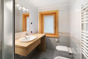 a bathroom with a sink and a toilet at I Mini Appartamenti in Livigno +13 photos