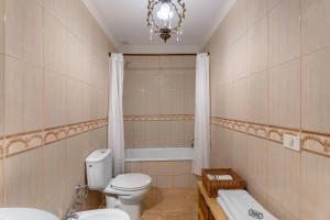 a bathroom with a toilet and a bath tub at Morgana in Abades +24 photos