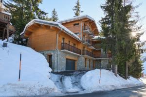 a house in the winter with snow around it at Chalet avec Piscine La Plagne in La Plagne Tarentaise