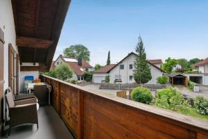 a view from the balcony of a house at Ferienwohnung Dorfidyll in Jesenwang