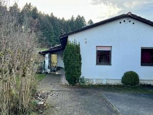 a white house with a window and a driveway at Lerchenglück in Lottstetten