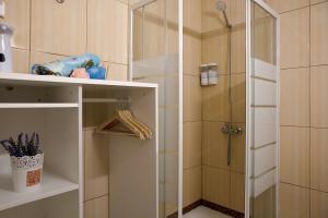 a shower with a glass door in a bathroom at Vista Al Paraíso in El Pris +15 photos