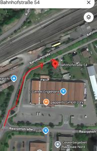 a map of an intersection with a red heart at Ferienwohnungen in Lohr in Lohr am Main