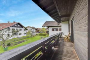a view from the deck of a house at Ferienwohnung Wennesz 1 in Chieming