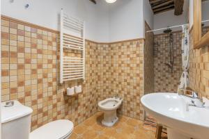 a bathroom with a toilet and a sink at Casa El Portón, Bubión in Bubión +24 photos