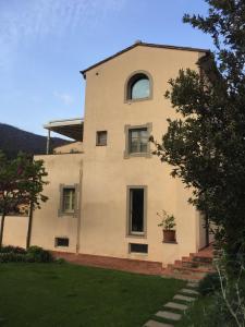 a large white house with a tree in front of it at Calci - dal monte al mare in Calci +6 photos