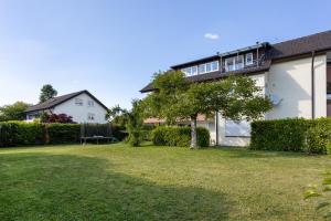 a house with a yard with a tree at Ferienwohnung Markelfingen in Radolfzell am Bodensee