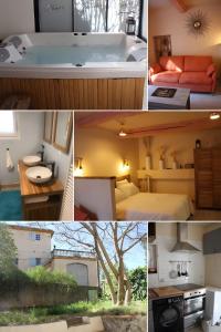 a collage of photos of a hotel room at Sublime Appartement Centre D’aix in Aix-en-Provence