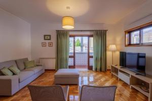 a living room with a couch and a tv at Villa Vez in Arcos de Valdevez