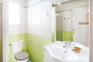 a bathroom with a sink and a toilet at Appartement au pays basque in Ahetze +17 photos