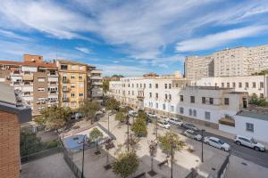 an aerial view of a city with buildings at Central, Spacious Parking in Granada