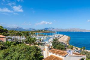a view of a marina with boats in the water at Sweet Sea in Port d'Alcudia