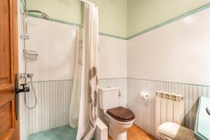 a bathroom with a toilet and a shower at Cal Menut in Belianes +24 photos