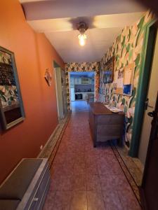 a hallway with a desk in a room at chez cadet in Larzicourt +75 photos
