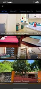 a collage of photos of different types of furniture at Amigos Homestay in Laguna