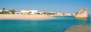 a view of a beach with a rock in the water at Il Girasole in Torre Vado