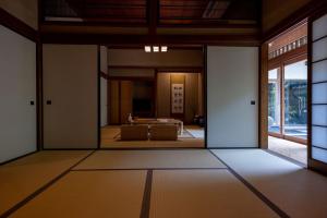 a view of a living room from inside a house at Mifuneyama Rakuen Hotel in Takeo