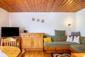 a living room with a couch and a tv at Rathäusle in Titisee-Neustadt