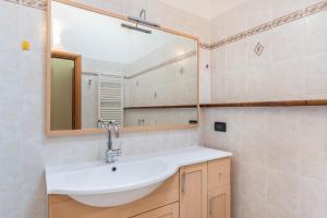 a bathroom with a sink and a mirror at Dimora La Quiete in Bedollo +12 photos