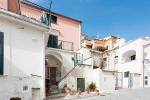a row of white buildings with potted plants at Ce Tour - Casa Cetara Centro 1 in Cetara