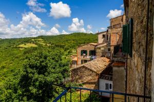 a view of an old building on a hill at Appartamento il corso in Roccastrada