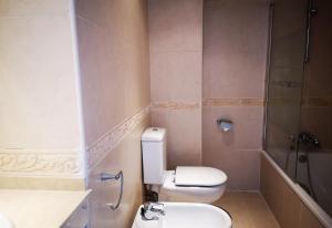 a bathroom with a toilet and a shower at Casa Danca Cabopino in Marbella +10 photos