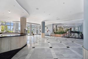 a lobby of a building with a tile floor at La Quinta in Santa Úrsula +17 photos