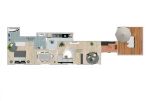 a floor plan of a house at Ferienhäuschen Gartenblick in Friedrichroda