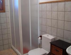 a small bathroom with a toilet and a sink at Bordaberri in Ciáurriz +10 photos